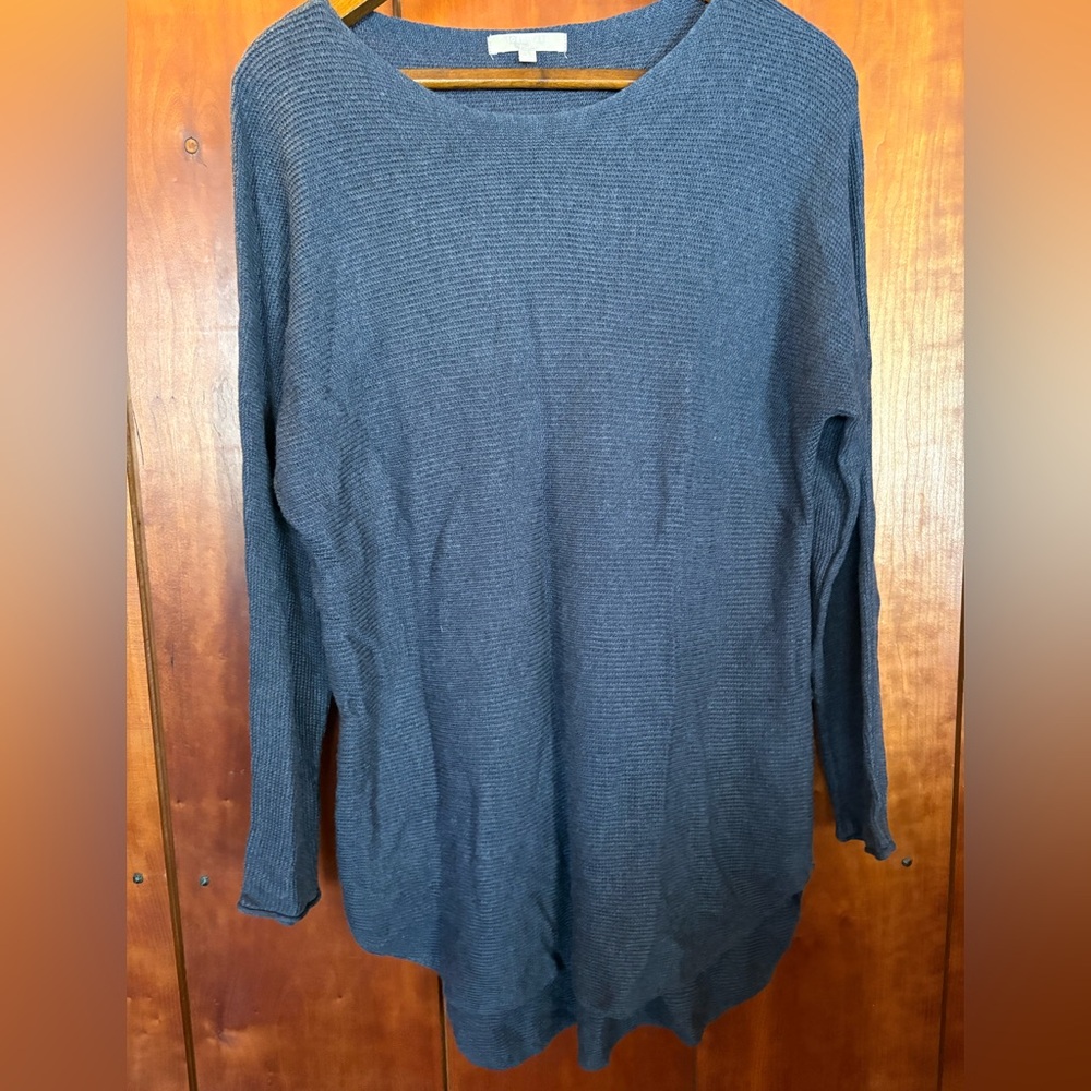 Blue Knit Tunic Sweater